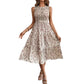 👗Women’s Sleeveless Floral Print Casual Dress – Smocked Bodice, Tiered Skirt, Midi Length ✨