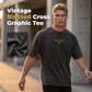 Men's Vintage T-Shirt with Cross & Letter Print – Soft Cotton, Relaxed Fit & Perfect for a Classic Casual Look 🏠
