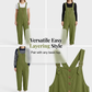 👖 Women's Casual Loose Fit Overalls – Button Front, Deep Pockets, Relaxed Style 🍃
