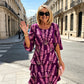 👗 Tiered Midi Dress – Floral Pattern, Split Sleeves, Flowy, Elegant 🌸