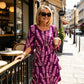 👗 Tiered Midi Dress – Floral Pattern, Split Sleeves, Flowy, Elegant 🌸
