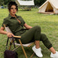 🥳 HOT SALE🥳💞50K+ SOLD!Women's Short Sleeve Button-Front Jumpsuit