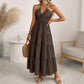 💛Women's Halter Neck Backless Tiered Maxi Dress🌊