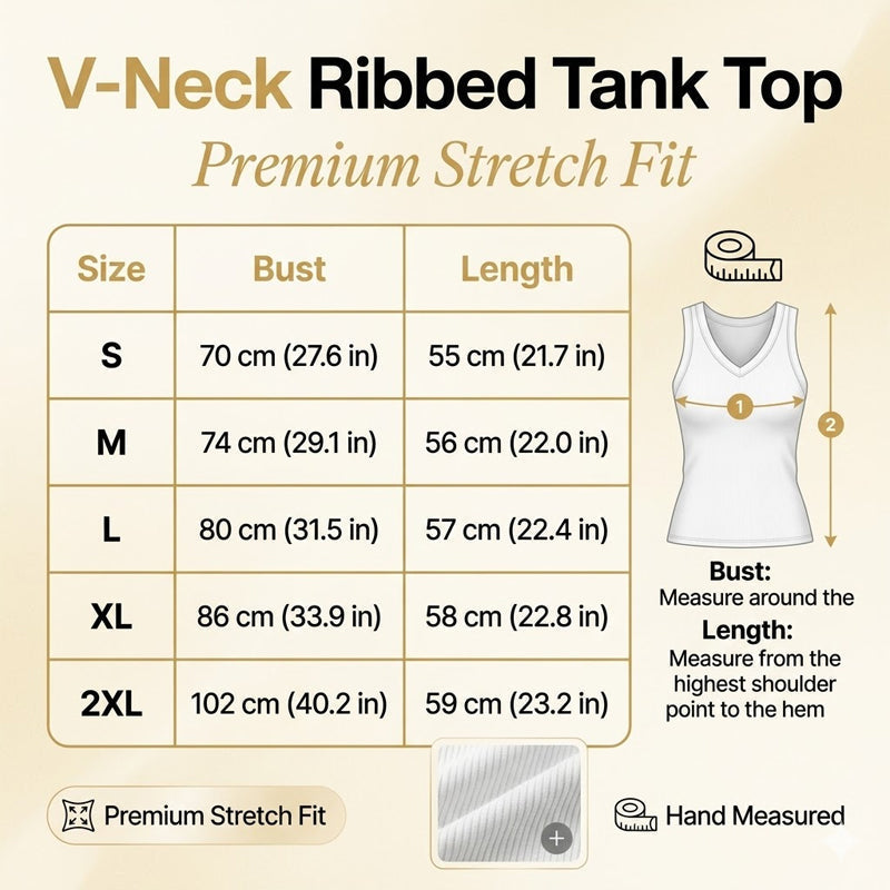 ⛱️ 💞Women's V-Neck Ribbed Knit Tank Top