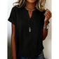 Women's Casual V-Neck Short Sleeve Top