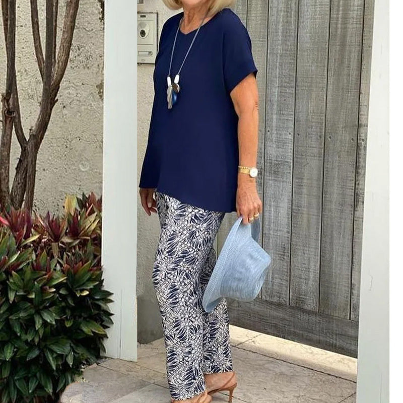 👚 Solid Color Top + Tie-Dye Pants Set ✅ Loose Fit & Breathable Comfort | Casual Chic Style ✨
