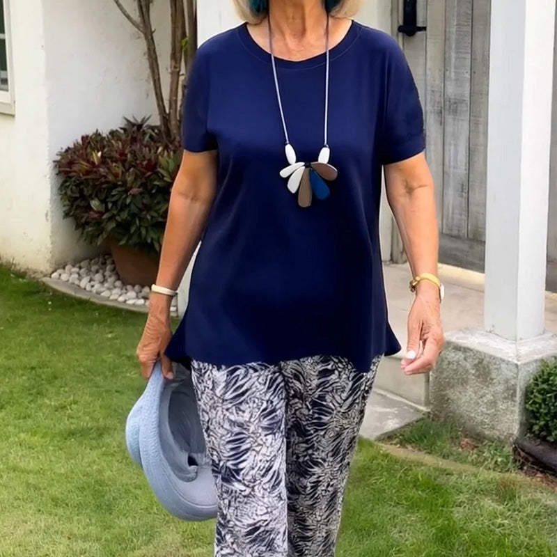 👚 Solid Color Top + Tie-Dye Pants Set ✅ Loose Fit & Breathable Comfort | Casual Chic Style ✨