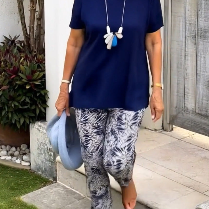 👚 Solid Color Top + Tie-Dye Pants Set ✅ Loose Fit & Breathable Comfort | Casual Chic Style ✨