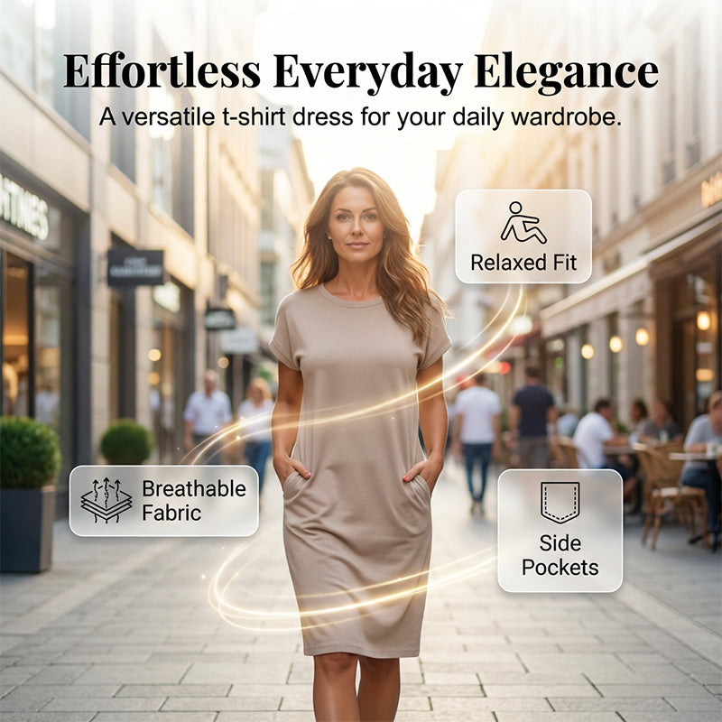 💐Women's Casual Short Sleeve T-Shirt Dress
