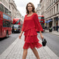 💃Women's Tiered Ruffle Dress with Flared Sleeves