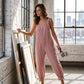 Women's Casual Striped Spaghetti Strap Jumpsuit