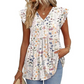 Women's Summer V-Neck Ruffle Sleeve Floral Peplum Top