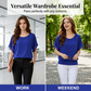 👚✨ Women's Premium Blend Fitted Blouse – Elegant Batwing Sleeve Banded Hem Tunic Top
