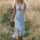 ✨ Retro Western Tassel Sleeveless Slim Dress – Fringe Hem, Front Zipper, Cowgirl Style 🌵