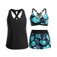 🔥Women's 3-Piece Swimsuit Tankini Set with Shorts