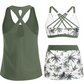 🔥Women's 3-Piece Swimsuit Tankini Set with Shorts
