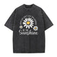 Unisex Vintage Washed Daisy Print Loose Fit T-Shirt