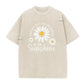 Unisex Vintage Washed Daisy Print Loose Fit T-Shirt