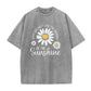 Unisex Vintage Washed Daisy Print Loose Fit T-Shirt