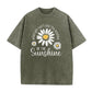 Unisex Vintage Washed Daisy Print Loose Fit T-Shirt