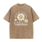 Unisex Vintage Washed Daisy Print Loose Fit T-Shirt