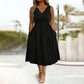 Women's Sleeveless V-Neck Twisted Dress