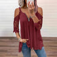 Must-Have🔥 Lace Cold Shoulder Top with Zipper – Edgy Detail & Breathable Fabric for Effortless Style ✨