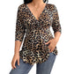 💥Women's Plus Size Leopard Print V-Neck Top